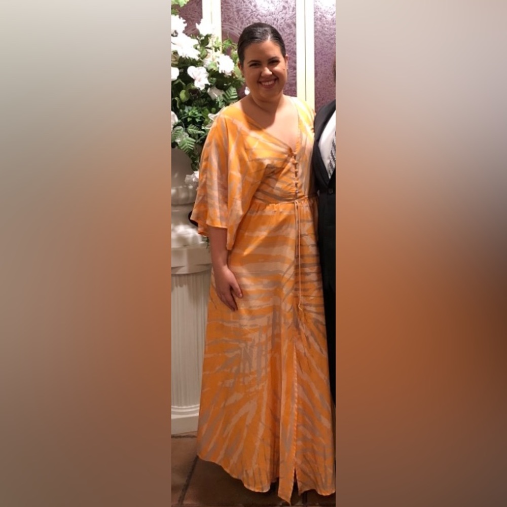 Beachy Orange RaMona LaRue long dress
